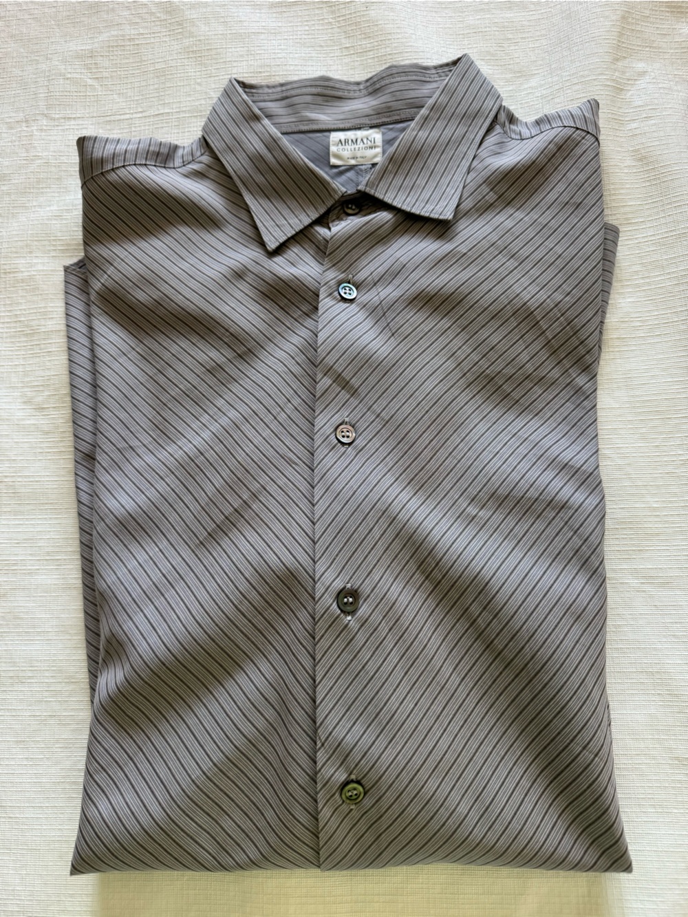 Armani Collezioni Charcoal Pinstripe Dress Shirt size Large